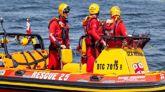 NSRI crew on a rescue boat