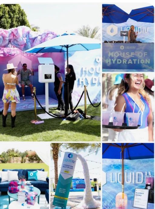 Collage of a festival hydration activation